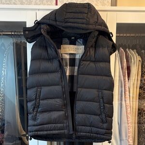 Men’s Burberry Brit Black Quilted Puffer Vest with Hood